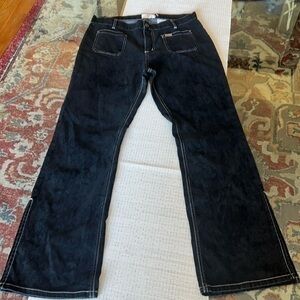 Karl Lagerfield Paris trousers zipper detail black sz 12 wardrobe office pants